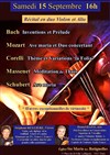 Récital en duo Violon et Alto : Bach, Mozart, Corelli, Massenet, Schubert - 