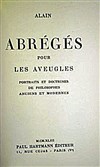 Abrégé de philosophie pour les aveugles d'Alain - 