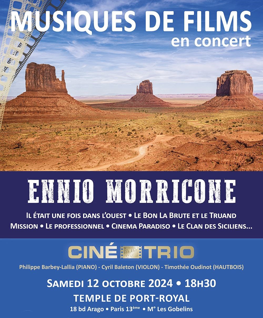 Ciné-Trio : Concert de Musiques de Films 100 % Ennio Morricone