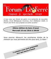 Le banc d'essai 20ème édition Forum Lo Ferr Affiche