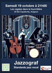 Jazzograph Caf culturel Les cigales dans la fourmilire Affiche