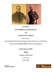 Rencontre autour de Georges Clemenceau et Auguste Comte Chapelle de l'Humanit Affiche