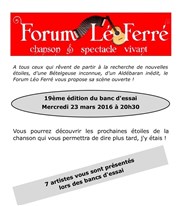 Le Banc d'essai | 19ème édition Forum Lo Ferr Affiche